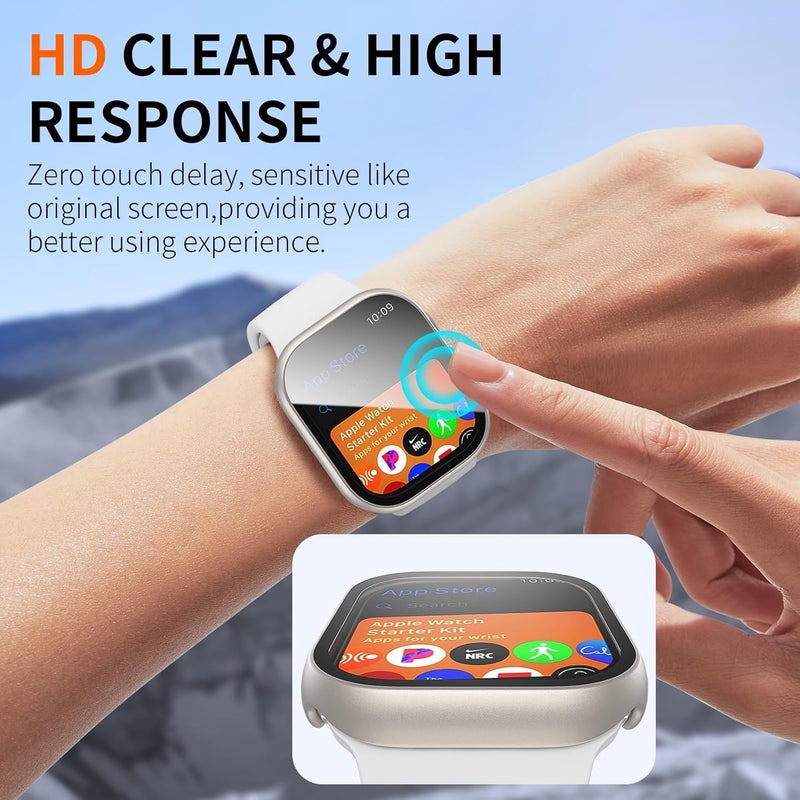 Rontion 6 Pack Hard PC Case Compatible with Apple Watch Series 11/10 46mm with Tempered Glass Screen Protector, Ultra-Thin Scratch Resistant Protective Bumper Cover for iWatch 11/10 46mm Accessories - Image 3